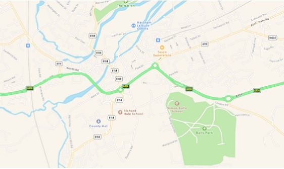 Map of Hertford